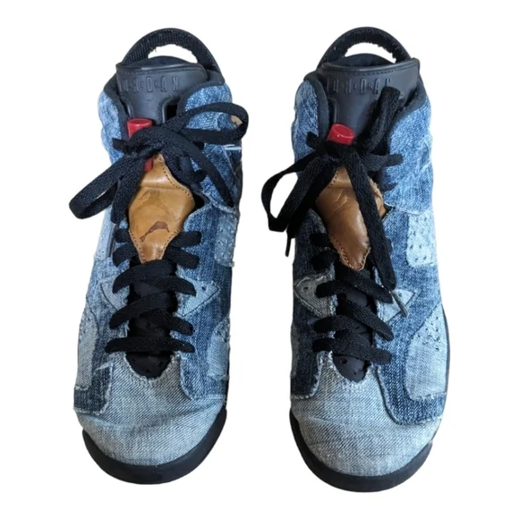 Nike Air Jordan 6 denim high tops Youth Size 6.5 - Picture 4 of 6